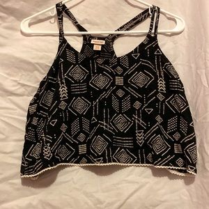 Mossimo Supply Black Aztec Tribal Boho Crop Top